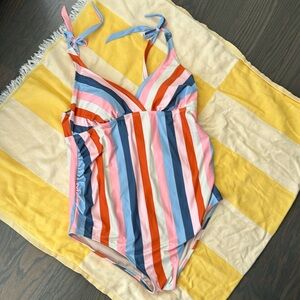 Isabel Maternity Swimsuit - One Piece striped sz XL